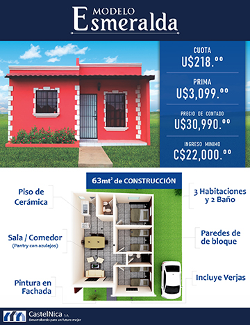 Modelo de casas Esmeralda datos